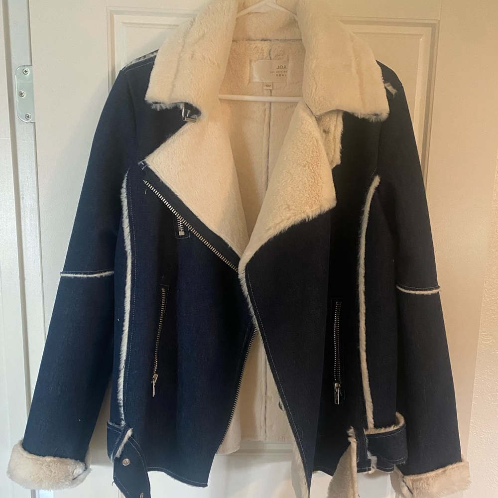 Denim JOA Sherpa biker jacket